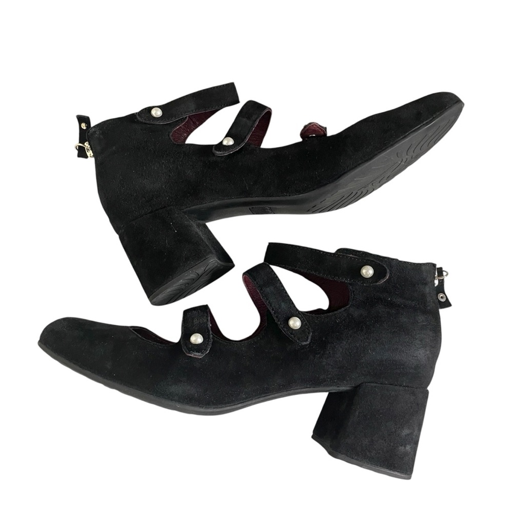 Ono Fluorite Black Suede Zipper Pump - Size 8.5